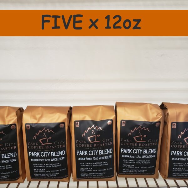 Five 12-oz bags of coffee - Park City Coffee Roaster